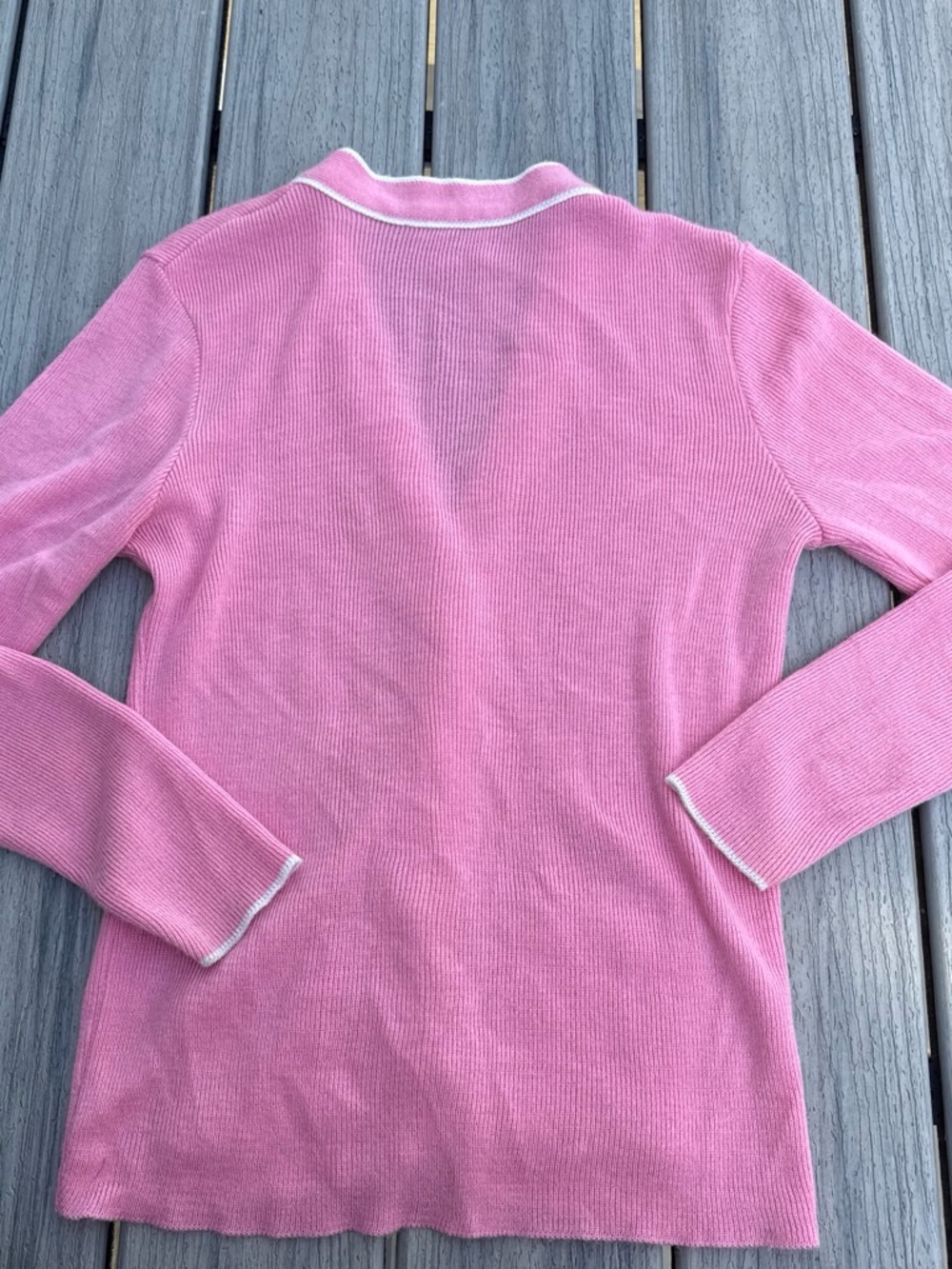 Vintage Lacoste Pink Button-Front Cardigan Sweater Small - Picture 6 of 6